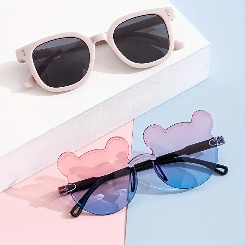 Photo Booth Glasses Set, 4-Piece Decorative Eyewear with Playful Mixed Frames for Birthday Parties, Costume Outfits and Fun Group Photos