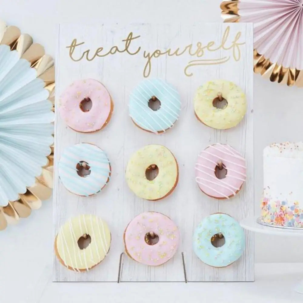 Donut Display Stand for Baby Shower Dessert Tables, Wooden Doughnut Holder for Wedding Receptions and Birthday Party Decorations