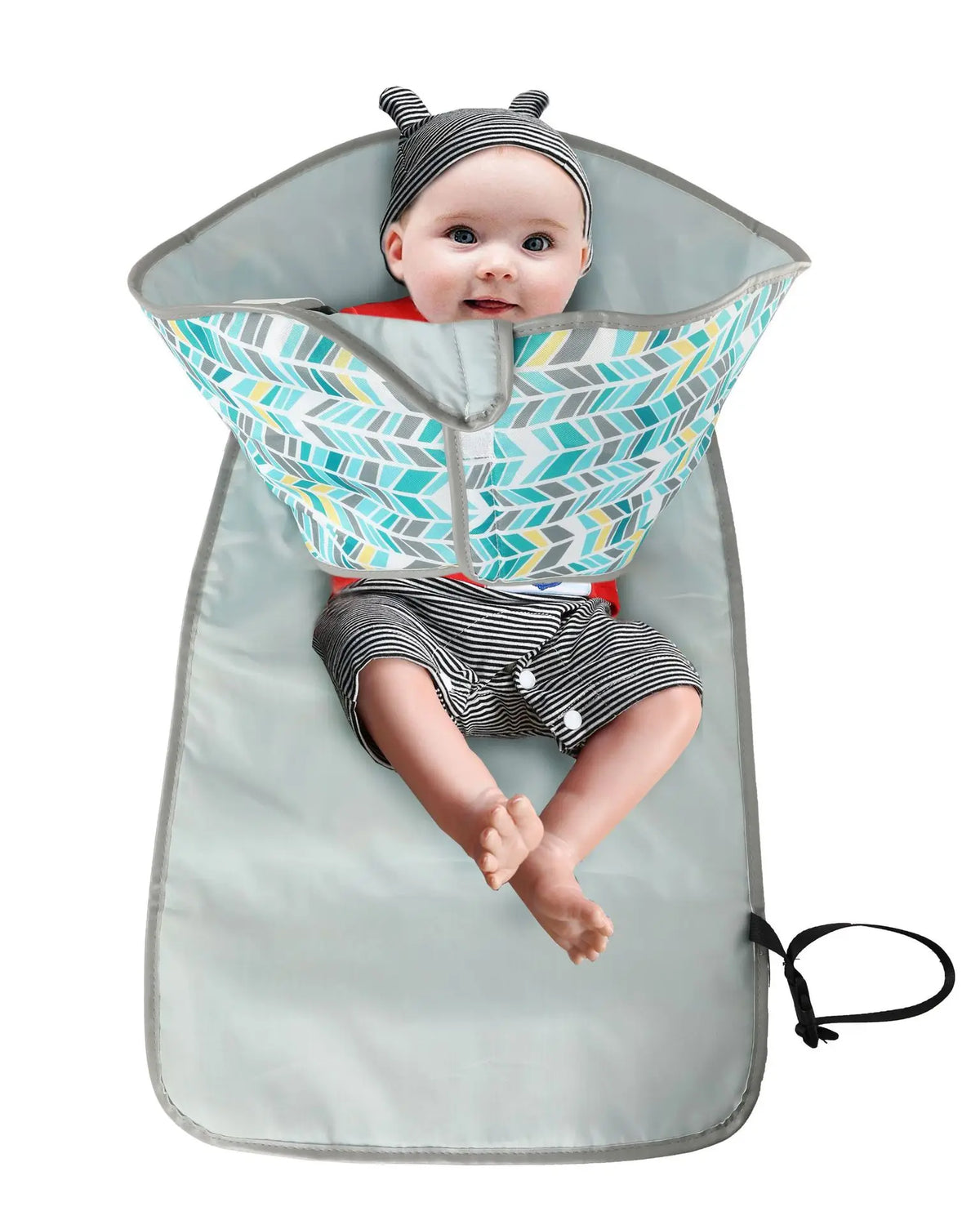 Portable Diaper Changing Mat 64 x 70 cm in Oxford Fabric and Tarpaulin, Waterproof Foldable Baby Change Pad for Diaper Bags and Everyday Outings