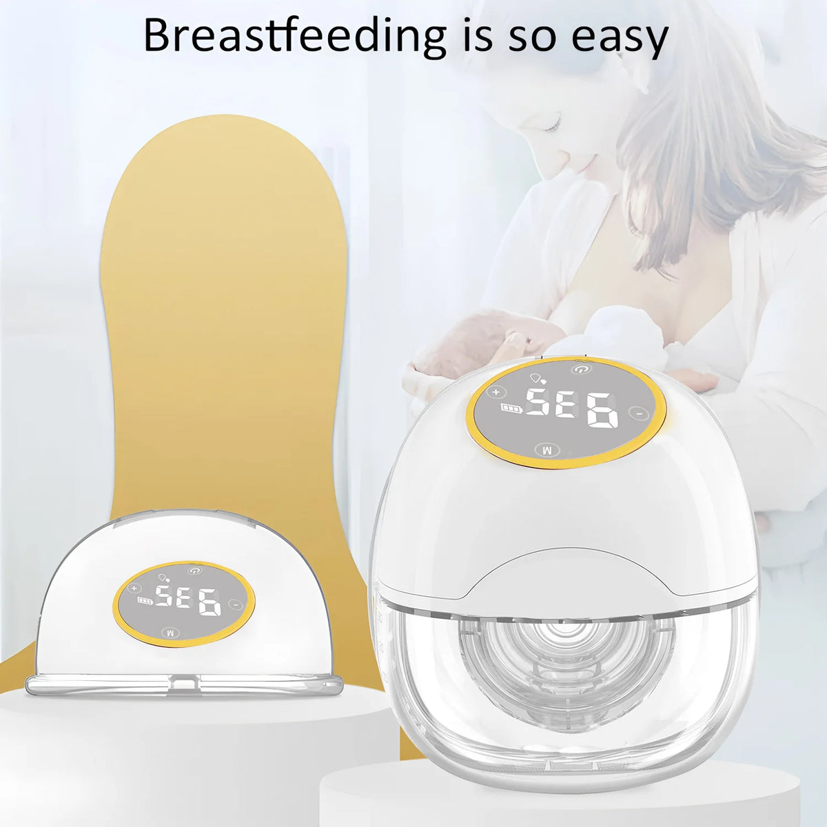 Electric Wearable Breast Pump with LED Screen, 3 Modes and 9 Suction Levels, Hands-Free Portable Milk Expression for Nursing Moms