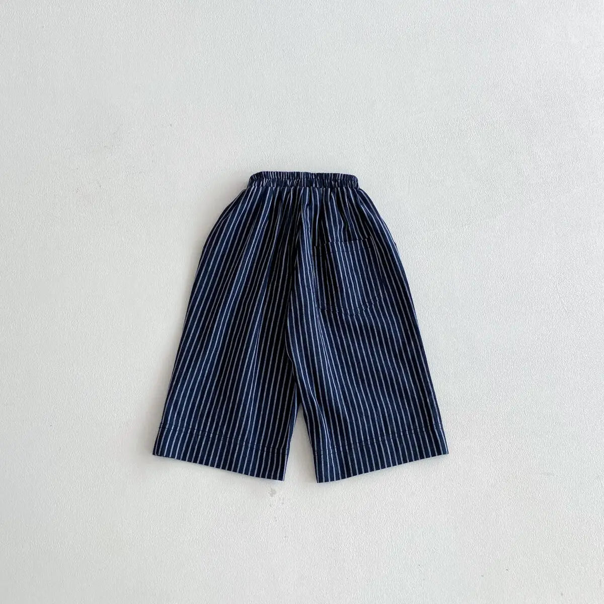Cotton Toddler Striped Pants with Pull-On Elastic Waist, Relaxed Long Trousers for Boys and Girls in Six Colors, Sizes 12-24M to 5-6Y