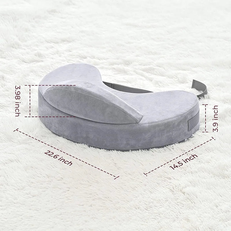 Memory Foam Nursing Pillow with Adjustable Waist Strap and Removable Cover, 22.6 x 14.5 Inch Support Cushion for Supervised Baby Feeding