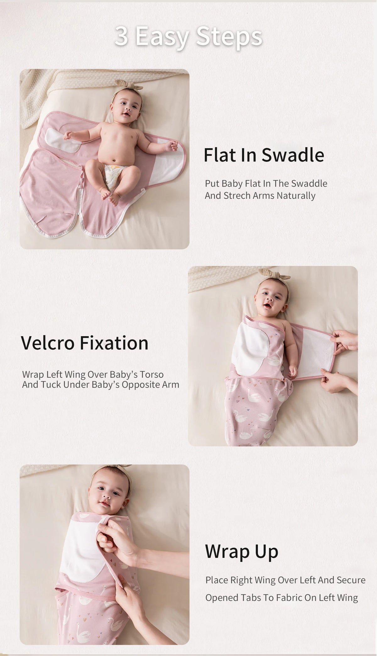 Envelope Baby Swaddle Wrap with Cap, INSULAR Adjustable Cotton Newborn Set in S and M with Animal, Leaf, Rainbow and Star Pattern Options