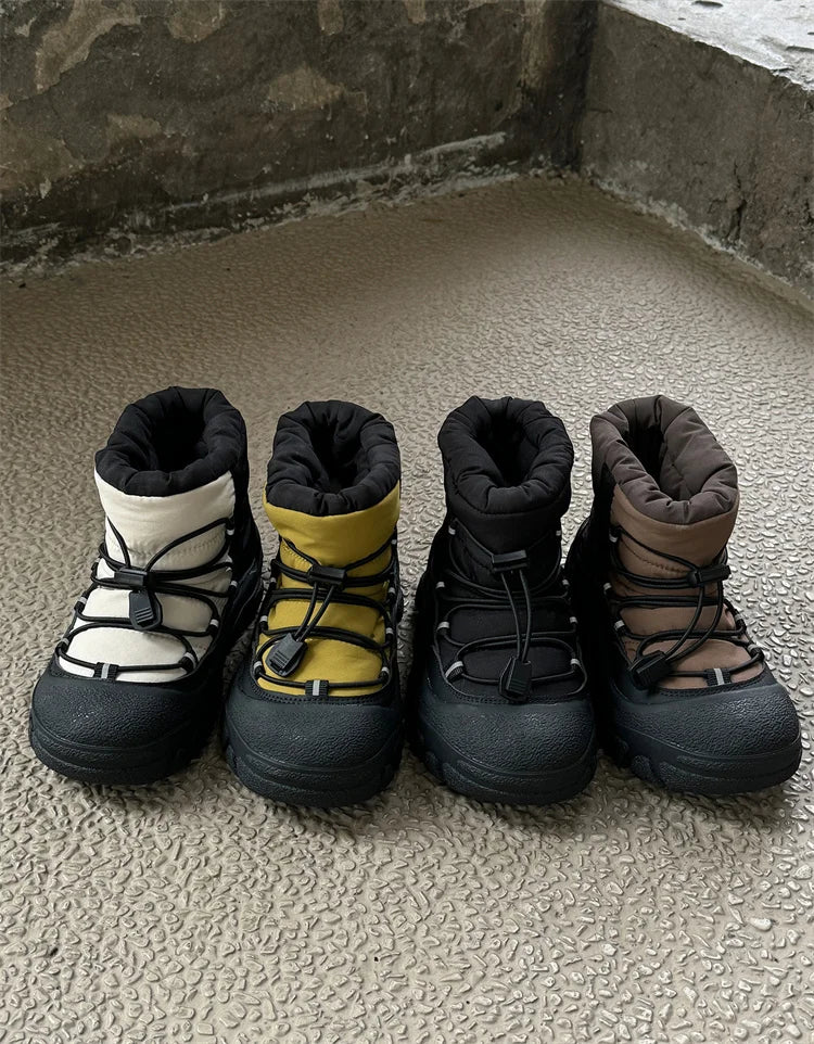 Kids Snow Boots with Toggle Laces, Warm Fur Lining and Rubber Soles for Boys and Girls, Winter Outdoor Shoes in EU Sizes 26-37
