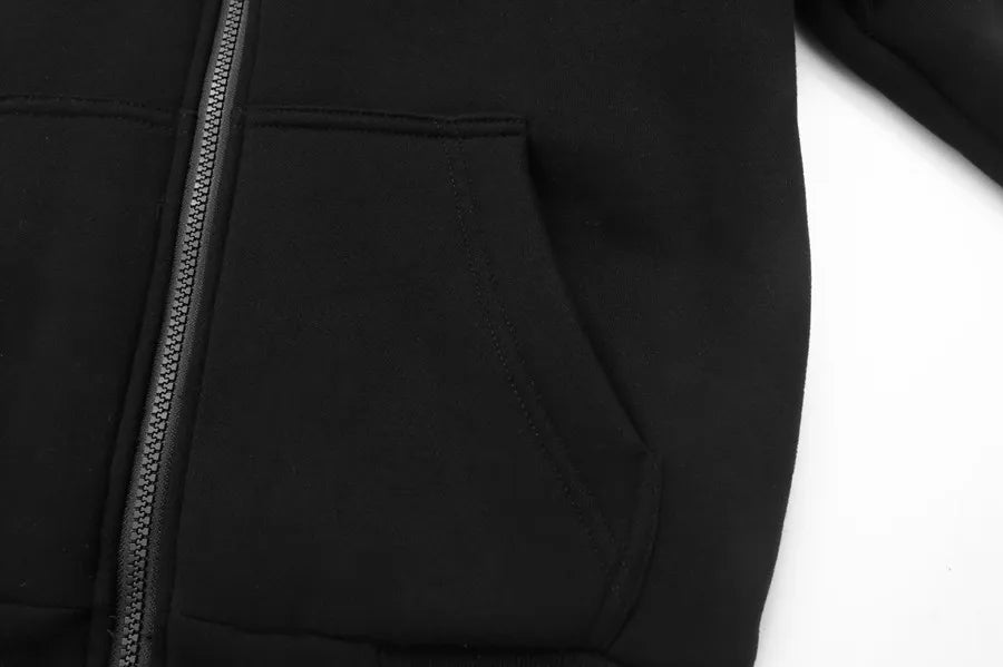 Kids Lined Zip-Up Hoodie with Plush-Textured Interior, Hood and Front Pockets, Boys and Girls Fall Winter Jacket for Everyday Layering