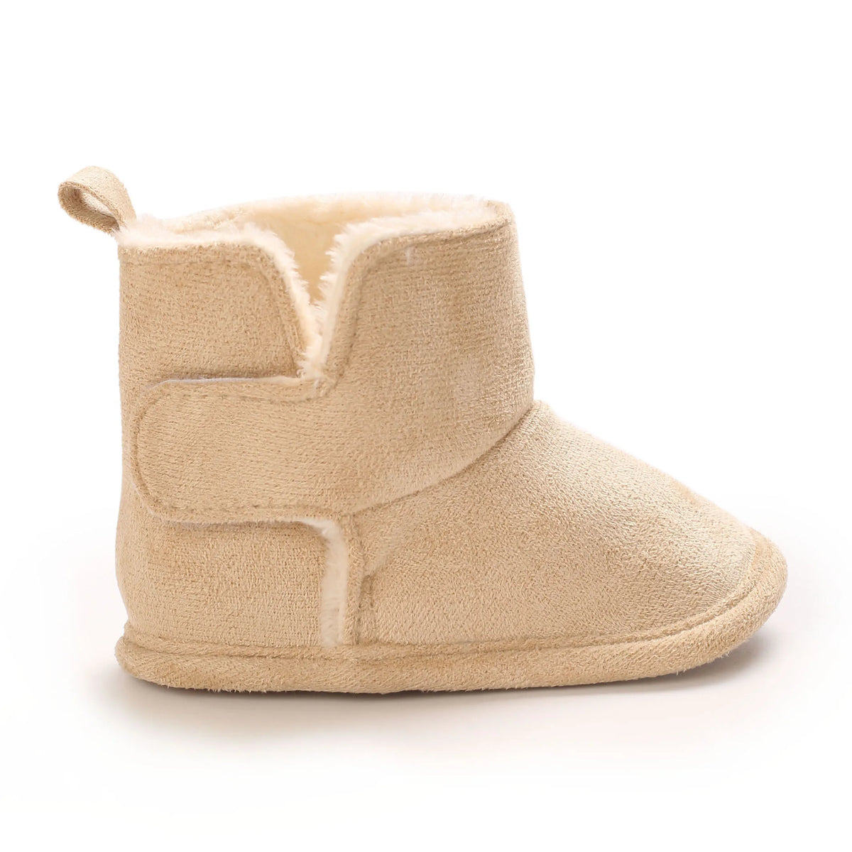Soft Sole Baby Winter Boots with Plush Lining and Hook-and-Loop Closure, Brown Pink or Apricot Infant Shoes for Boys and Girls, 0-18 Months