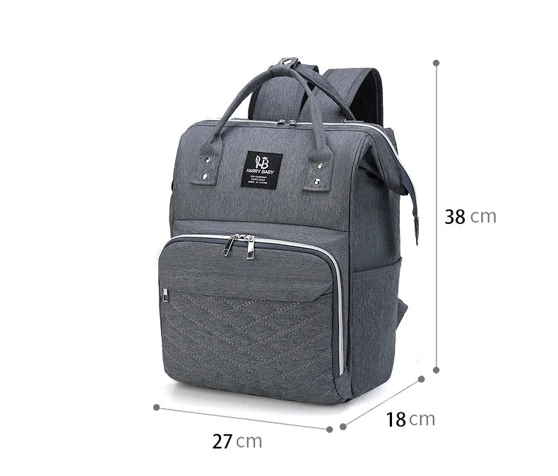 Diaper Backpack with Front Bottle Organizer and Carry Handles, Zippered Baby Essentials Bag in Five Colors for Parents and Everyday Outings