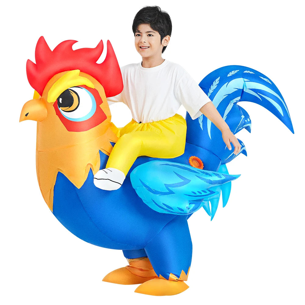 Kids Inflatable Animal Costume with Fan and Battery Case, Character Dress-Up Styles for Halloween, Purim and Themed Birthday Parties