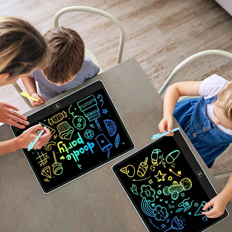 Erasable LCD Writing Board for Kids, 8, 11, 13 or 16 Inch Color Drawing Tablet with Stylus for Doodles, Handwriting and Number Practice
