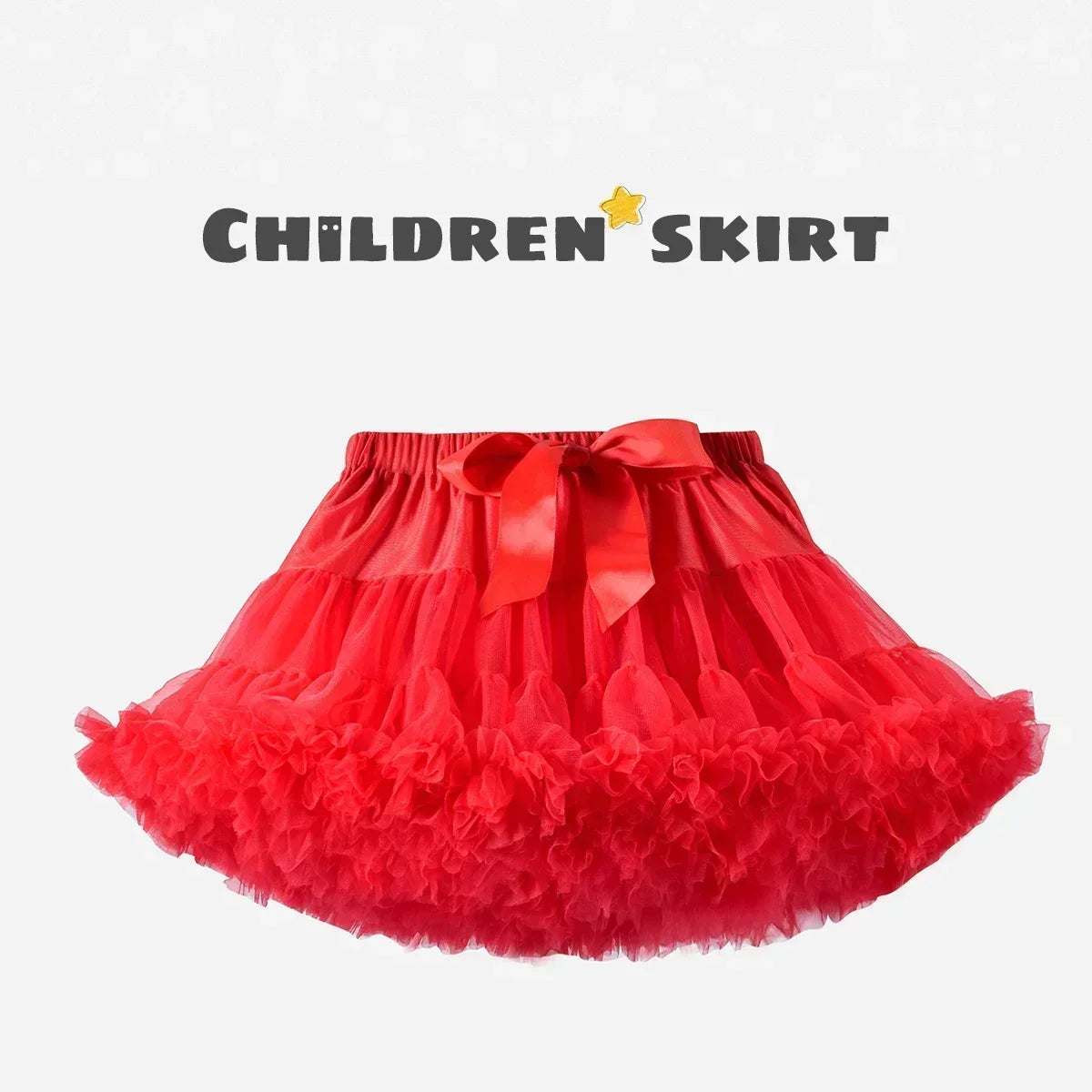 Girls Bow Waist Tutu Skirt with Fluffy Tulle Layers and Satin Lining, Adjustable Elastic Waist Pettiskirt for Birthdays, Dance and Dress Up
