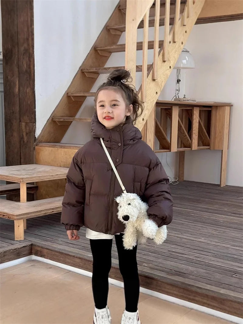Kids Puffer Jacket with Hood, Cotton-Padded Winter Coat for Boys and Girls Ages 3-12, Everyday Fall and Cold-Weather Outerwear