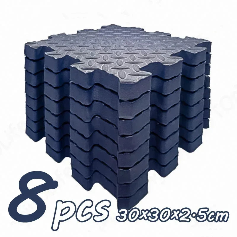 Thick Foam Crawling Mat Tiles, 8-Piece Interlocking Set with 2.5 cm Padding and 30 cm Squares for Nursery Corners and Supervised Baby Floor Play