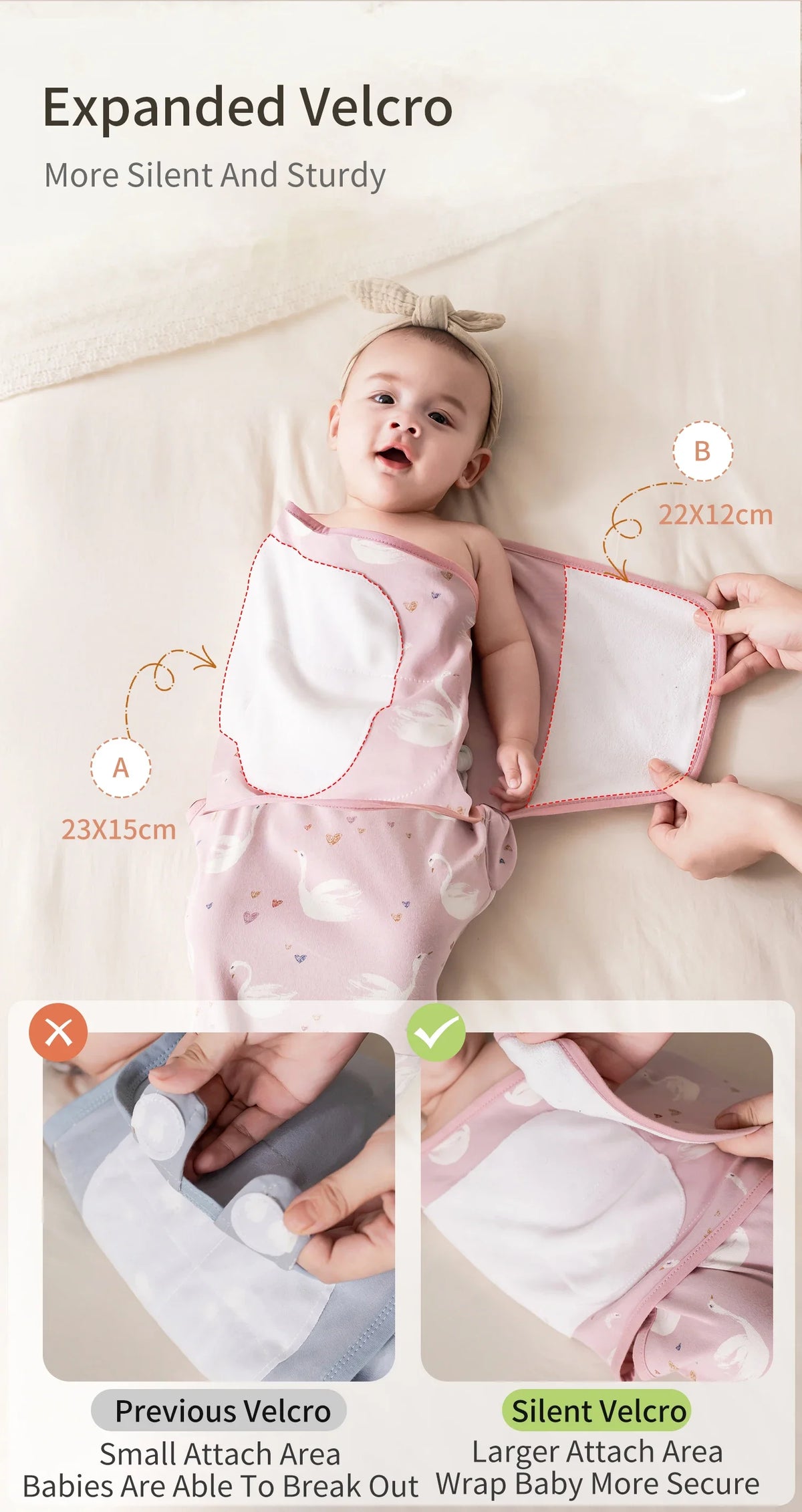 Envelope Baby Swaddle Wrap with Cap, INSULAR Adjustable Cotton Newborn Set in S and M with Animal, Leaf, Rainbow and Star Pattern Options