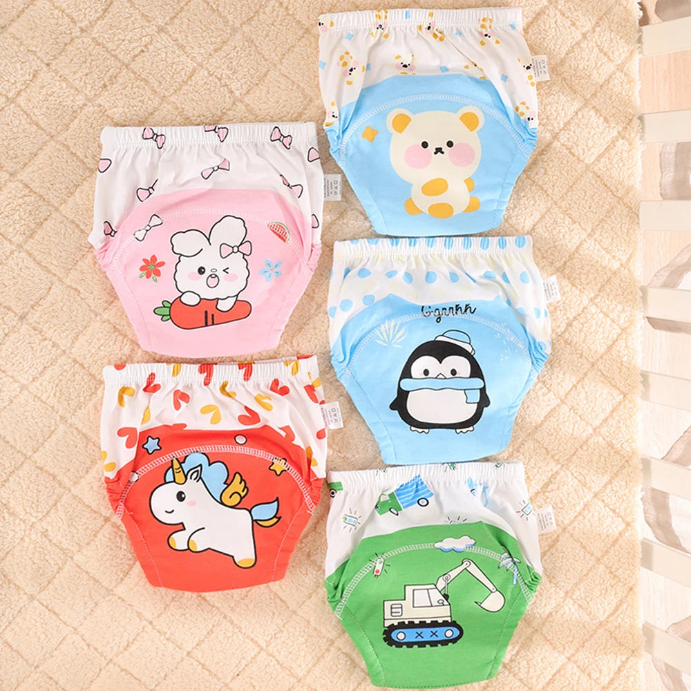 Washable Potty Training Pants Multipack, 4 or 8 Reusable Toddler Underwear Briefs with Printed Designs for Daytime Toilet Learning, Sizes S-XL