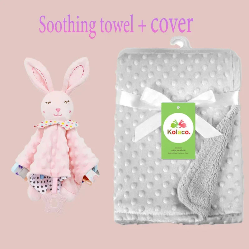 Embroidered Name Baby Blanket and Animal Comforter Options, Personalized Minky Bubble-Texture Keepsake with Single-Item and Two-Piece Gift Choices
