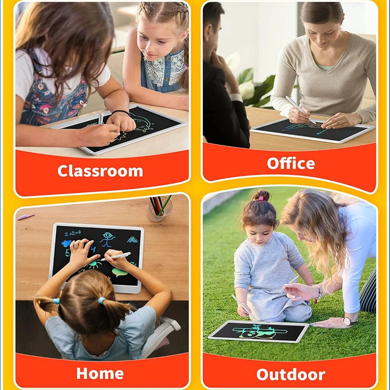 Kids LCD Doodle Tablet, 8, 11, 13 or 16-Inch Erasable Drawing and Handwriting Board with Stylus, Screen Lock and Clear Button for Creative Practice