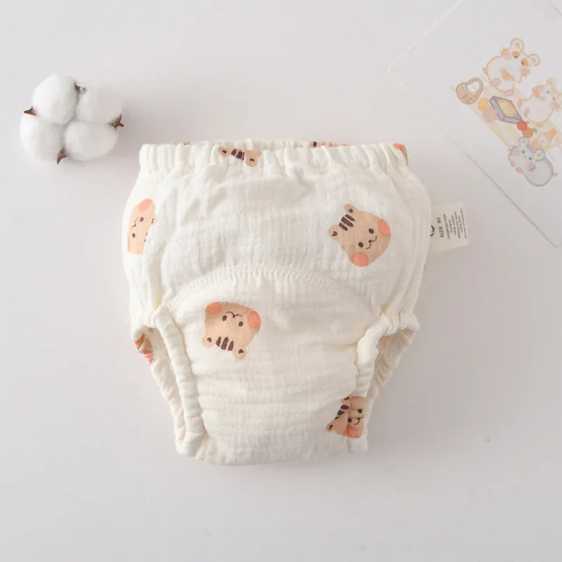 Printed Cotton Potty Training Pants, Single Reusable Learning Underwear with Pull-On Waist for Babies and Toddlers in Sizes 80–110