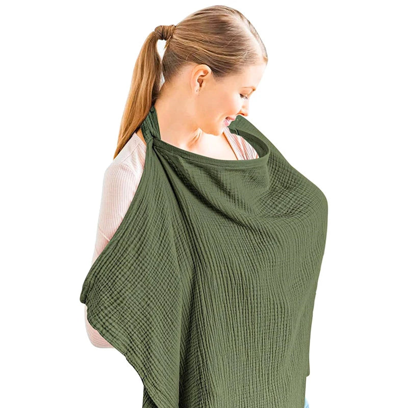 Cotton Muslin Breastfeeding Cover for Moms | Nursing Privacy Apron in Multiple Colors for Feeding Baby During Outings and Everyday Routines