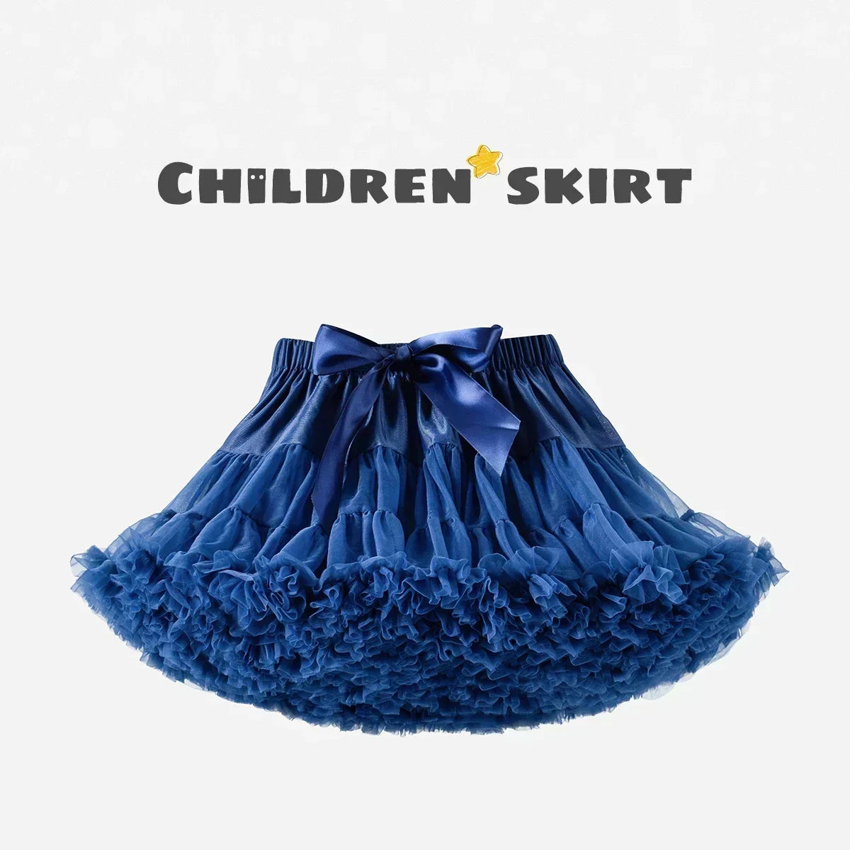 Girls Bow Waist Tutu Skirt with Fluffy Tulle Layers and Satin Lining, Adjustable Elastic Waist Pettiskirt for Birthdays, Dance and Dress Up