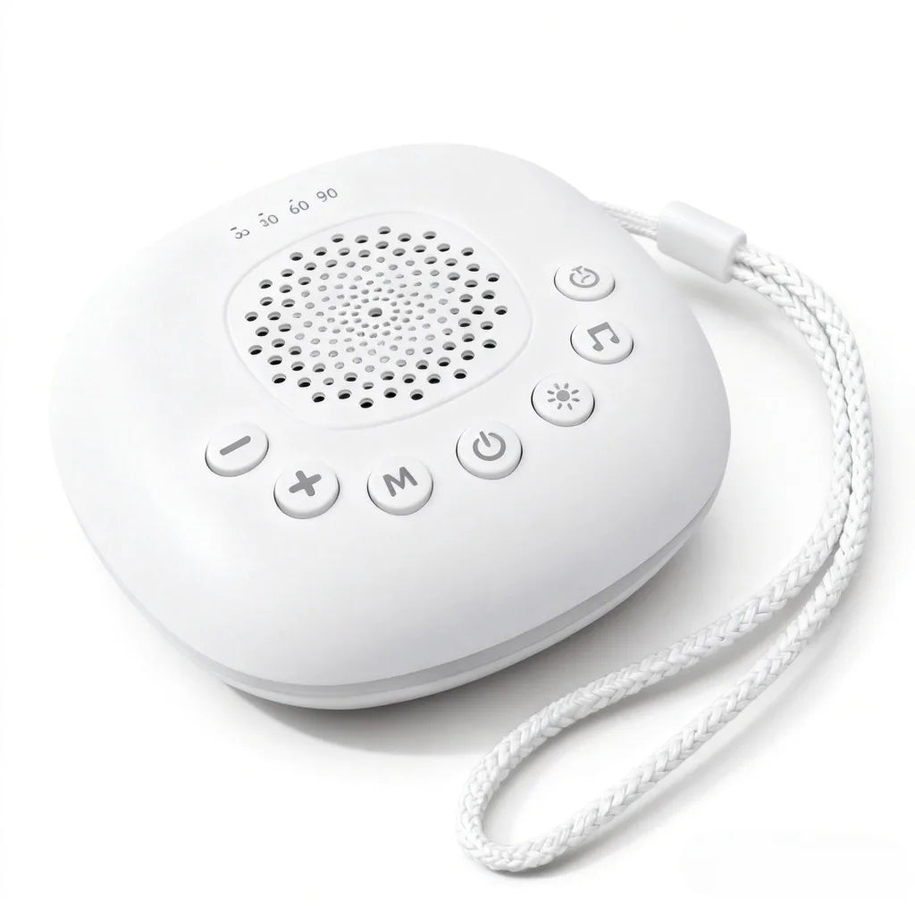 Rechargeable White Noise Machine with LED Breathing Light, 20 Sounds, 30/60/90-Minute Timer and 800mAh Battery for Bedside and Travel