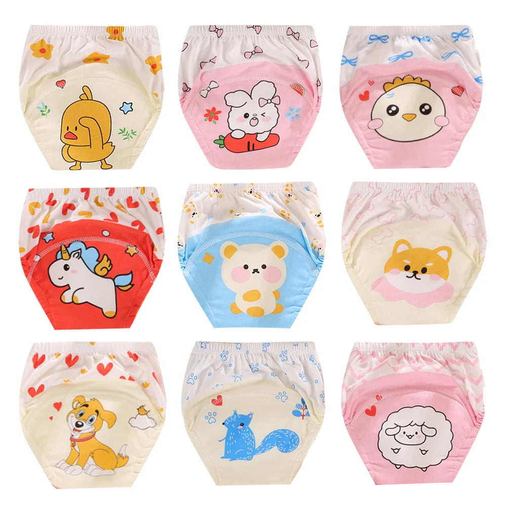 Washable Potty Training Pants Multipack, 4 or 8 Reusable Toddler Underwear Briefs with Printed Designs for Daytime Toilet Learning, Sizes S-XL