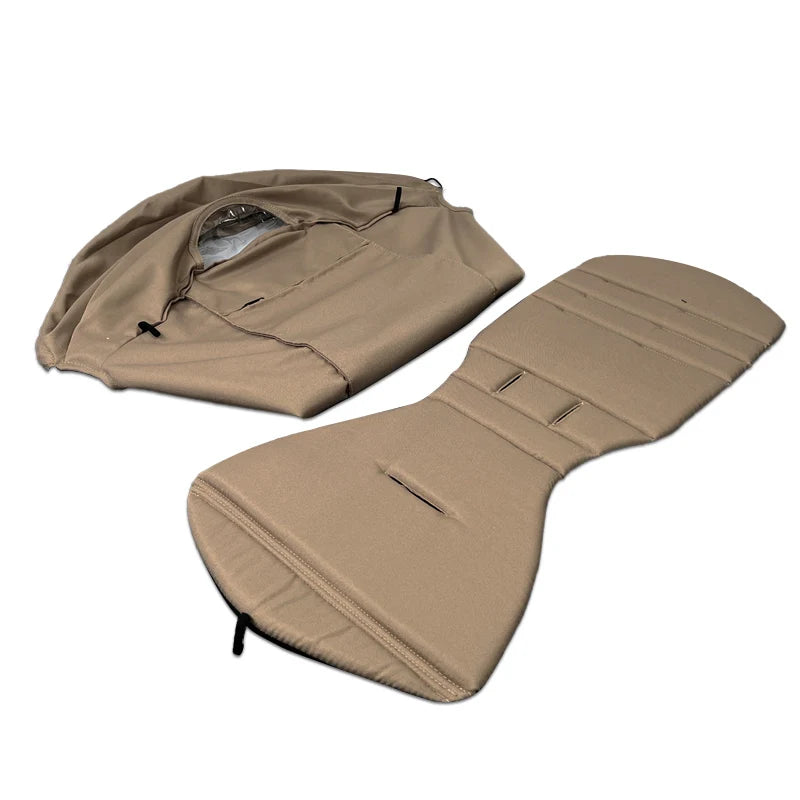 Stroller Canopy Cover and Padded Seat Set Compatible with Babyzen YOYO and YOYO2, 600D Replacement Fabric with Rear Zipper Pocket and Color Options