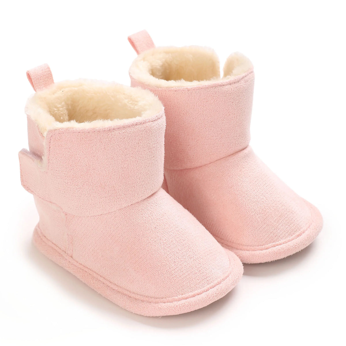 Soft Sole Baby Winter Boots with Plush Lining and Hook-and-Loop Closure, Brown Pink or Apricot Infant Shoes for Boys and Girls, 0-18 Months