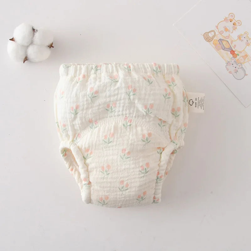 Printed Cotton Potty Training Pants, Single Reusable Learning Underwear with Pull-On Waist for Babies and Toddlers in Sizes 80–110