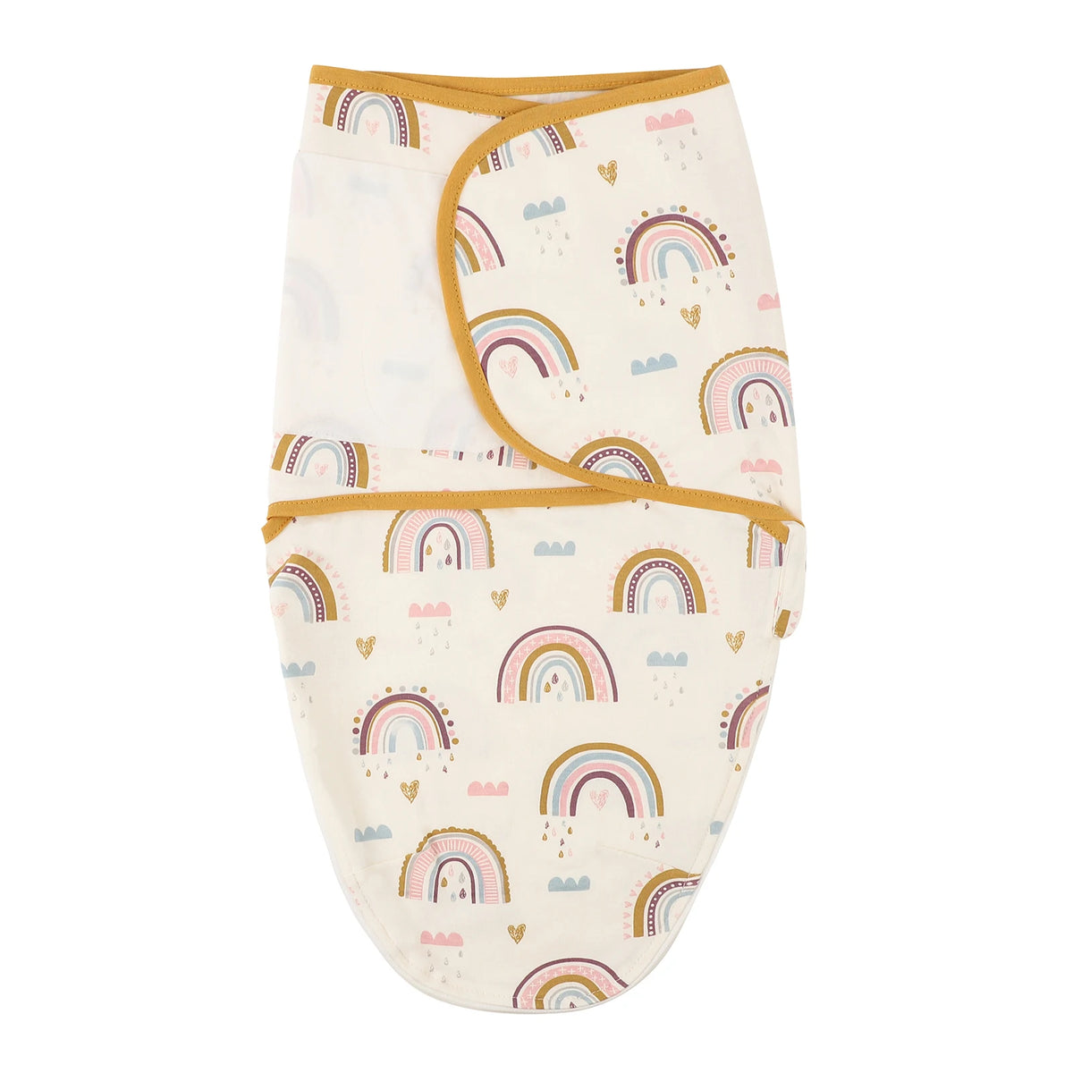 Envelope Baby Swaddle Wrap with Cap, INSULAR Adjustable Cotton Newborn Set in S and M with Animal, Leaf, Rainbow and Star Pattern Options