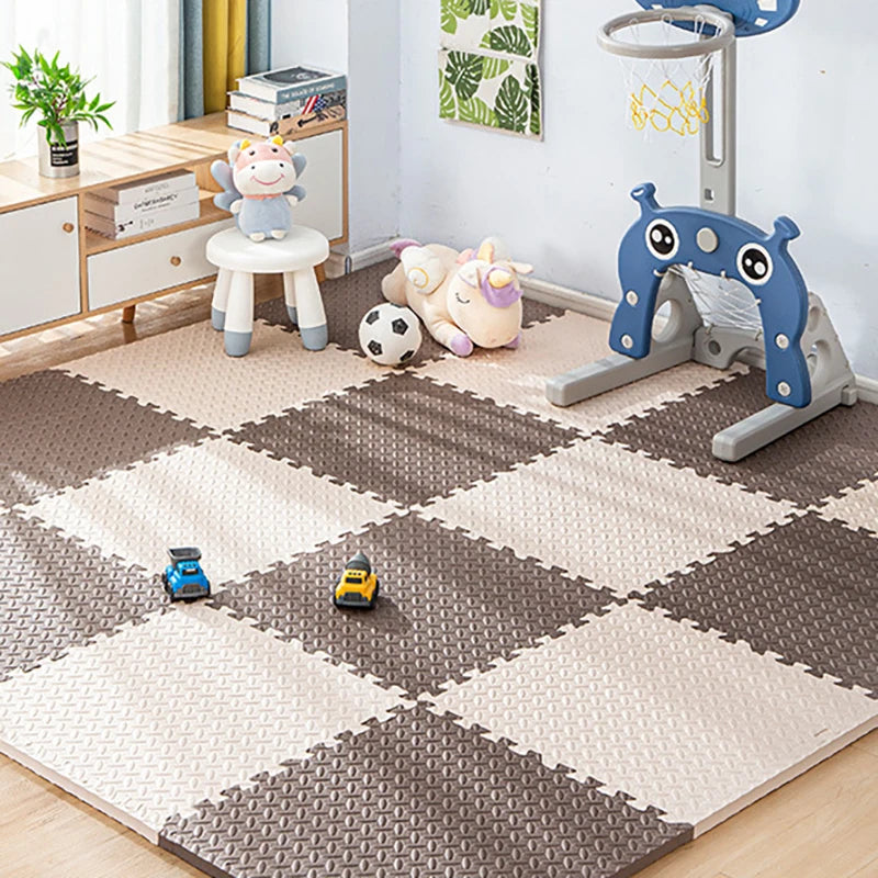 Interlocking Foam Play Mat Tiles for Kids, 1 cm Thick Textured Puzzle Floor Padding in 4, 8, 16 or 20 Pieces for Indoor Playrooms