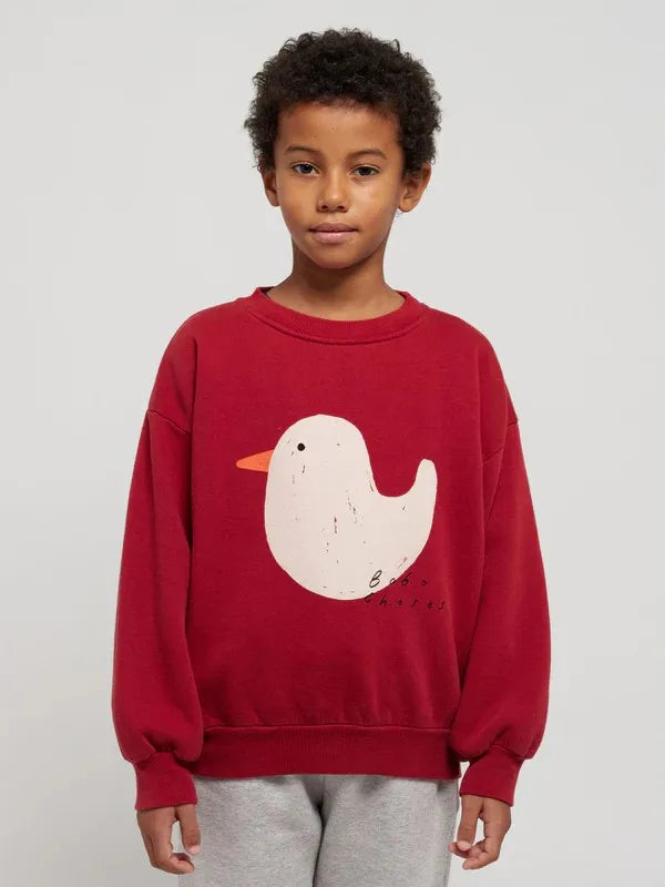 Kids Crewneck Sweatshirt with Animal, Flower and Letter Graphic Options, Long Sleeve Unisex Pullover for Boys and Girls Everyday Seasonal Layering