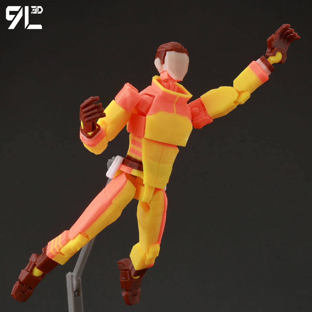 Articulated Superhero Action Figure, 3D Printed PETG Collectible with 30+ Poseable Joints, Interchangeable Parts and Accessories for Display