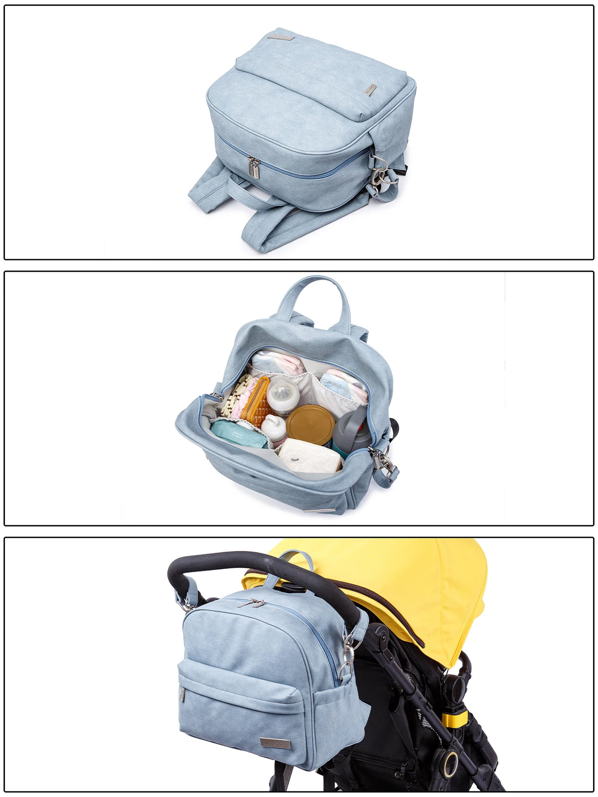 Diaper Backpack for Quick Outings, Lightweight Baby Changing Bag with Front Zip Pocket and Top Handle for Newborn Essentials