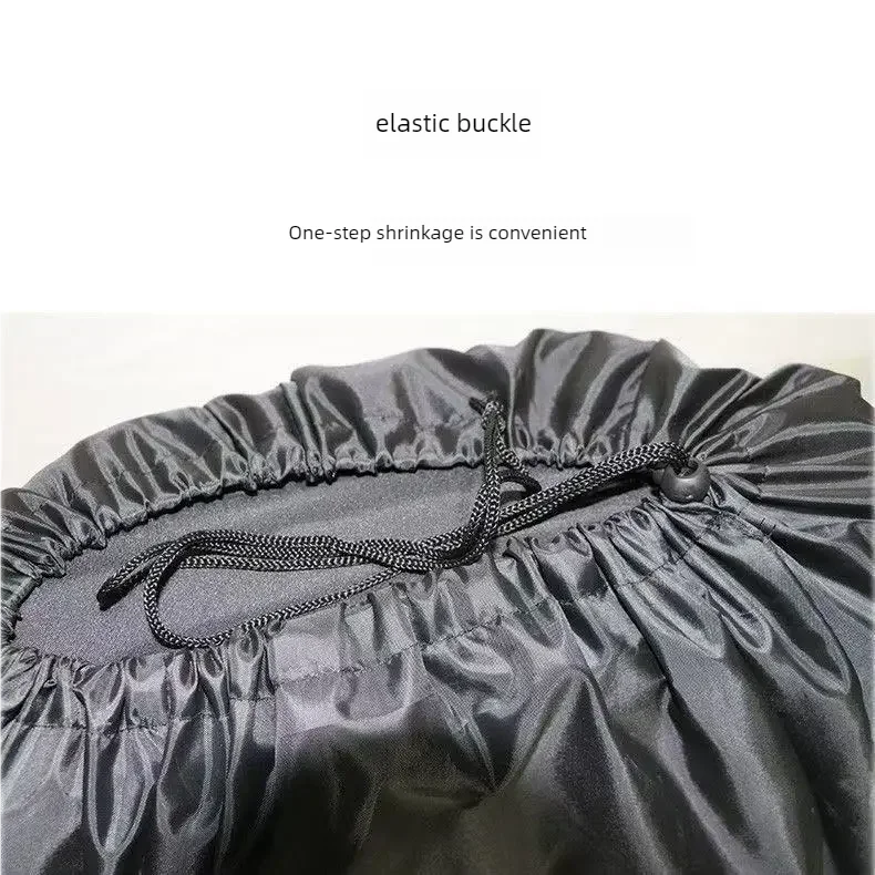 Stroller Gate Check Bag in Black Oxford Cloth with Drawstring Closure and Carry Handles, Foldable Travel Storage Cover for Compact Strollers