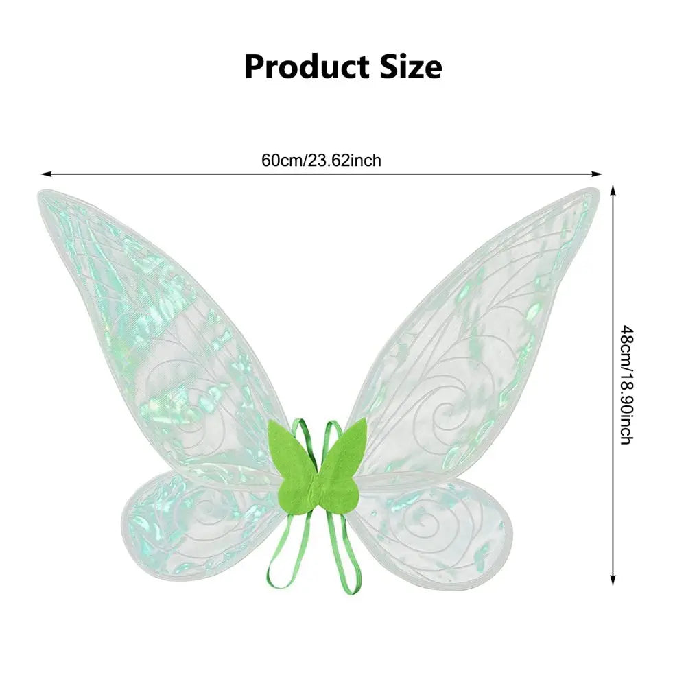 Butterfly Costume Wings with Shimmering Finish and Elastic Shoulder Straps, 60 x 48cm Fairy Dress-Up Accessory for Halloween and Theme Parties