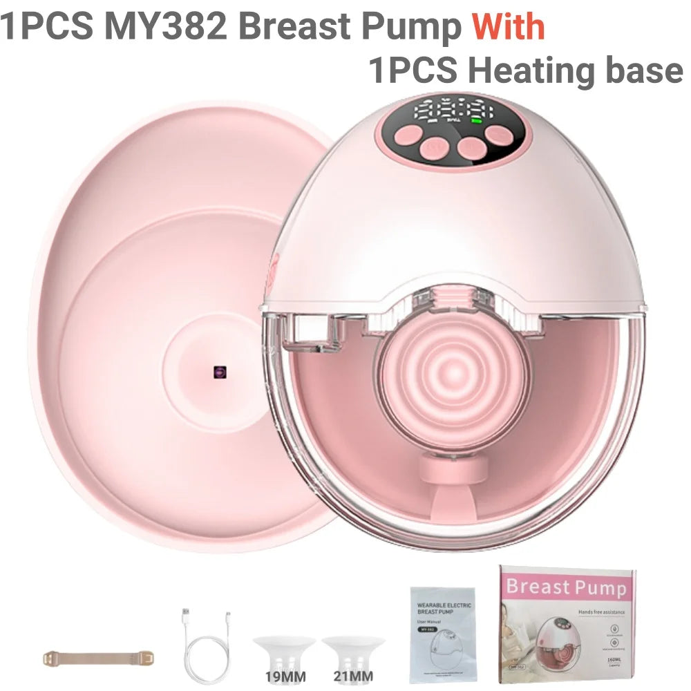 MAOYYE Hands-Free Breast Pump MY382, Wearable Electric Pump with 4 Modes, 12 Levels and Flange Adapters, Pink or White Single and Double Options