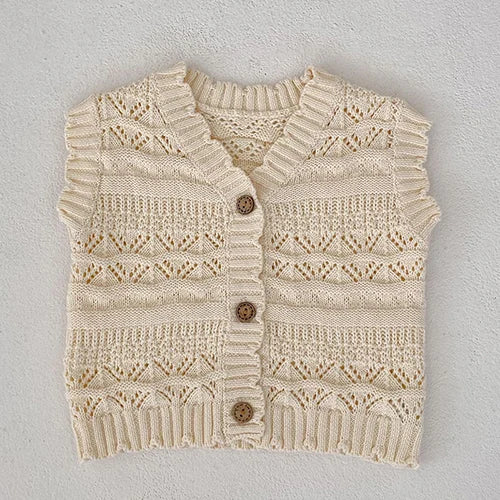 Baby Girl Knit Cardigan Sweaters with Long Sleeves, Korean-Style Infant and Toddler Layering Coats in Multiple Designs, Sizes 3M to 3T