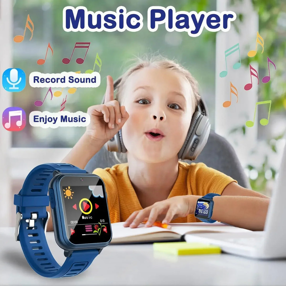 Kids Learning Smartwatch with 24 Games, Selfie Camera, 100 Learning Cards, 10 Audio Stories and Habit Alarms for Boys and Girls Ages 4–12