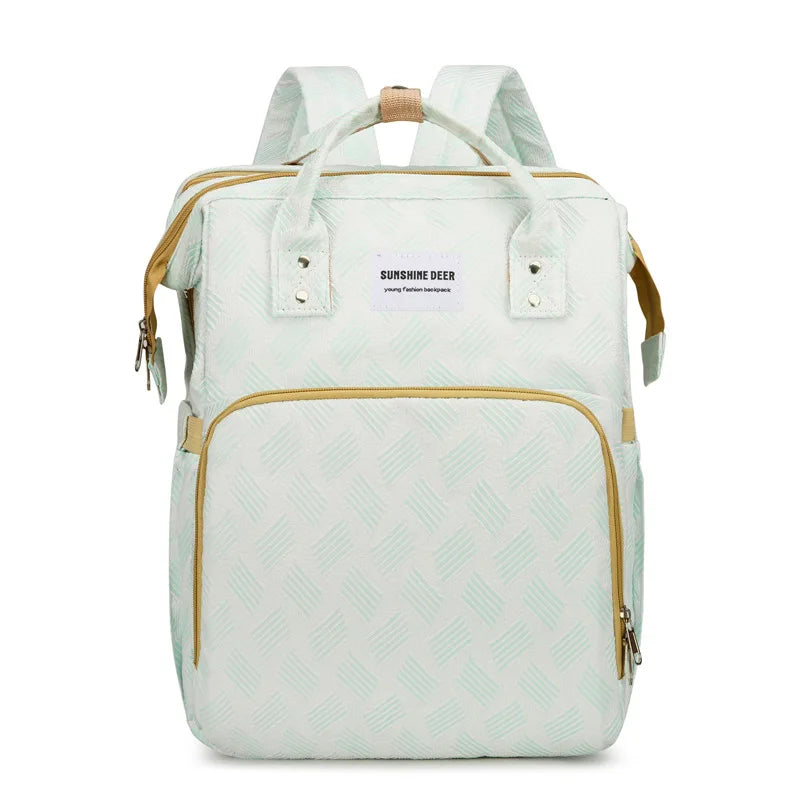 Convertible Diaper Bag Backpack with Fold-Out Changing Area and Stroller Hooks, 30 x 20 x 40 cm Baby Essentials Organizer for Parents