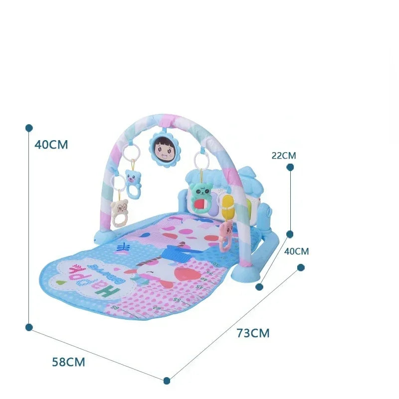 Baby Kick Piano Play Mat with Hanging Animal Toys and Illustrated Activity Surface, Multiple Model Designs for Supervised Tummy Time and Reaching