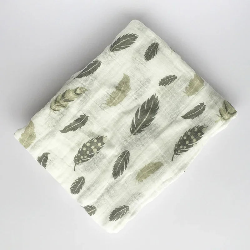 Printed Cotton Muslin Receiving Blanket for Babies with Space, Animal and Floral Designs, Approx. 120 x 120 cm Square Wrap with Smaller Mountain Option