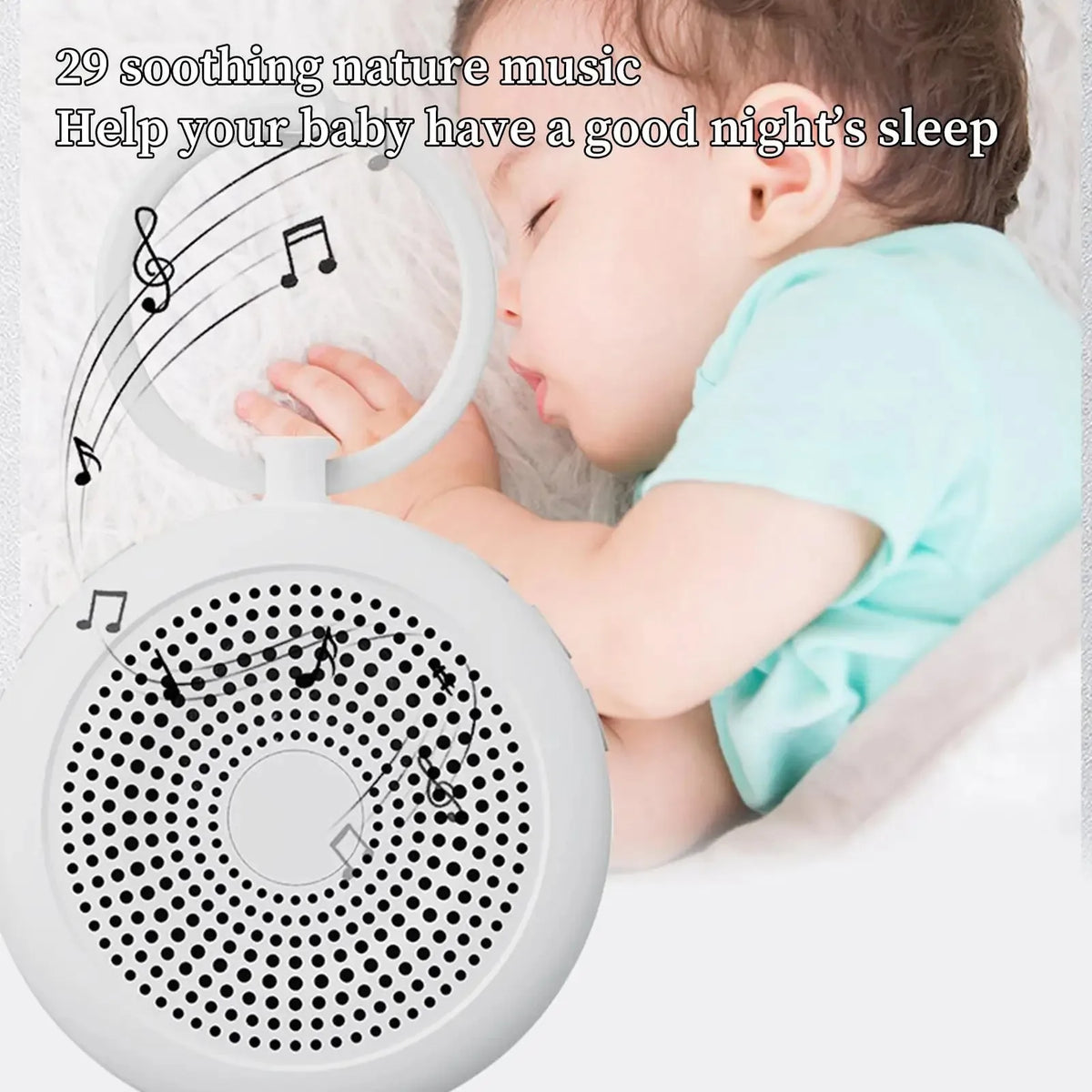 29-Sound Baby White Noise Machine with 3/6/9-Hour Timer, Compact Portable Sleep Soother for Nursery, Bedroom and Travel Relaxation