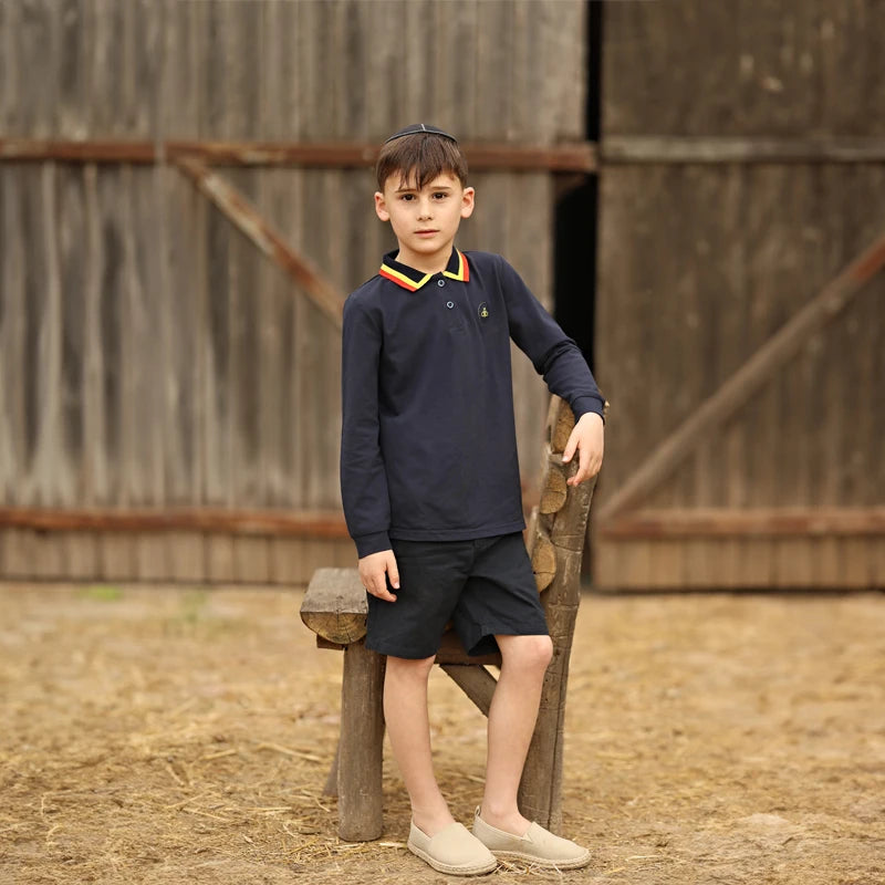 Striped Collar Kids Matching Outfits with Bee Motifs, Boys Shirts, Girls Dress and Top-Skirt Sets, Baby Top-and-Shorts Options for Sibling Photos