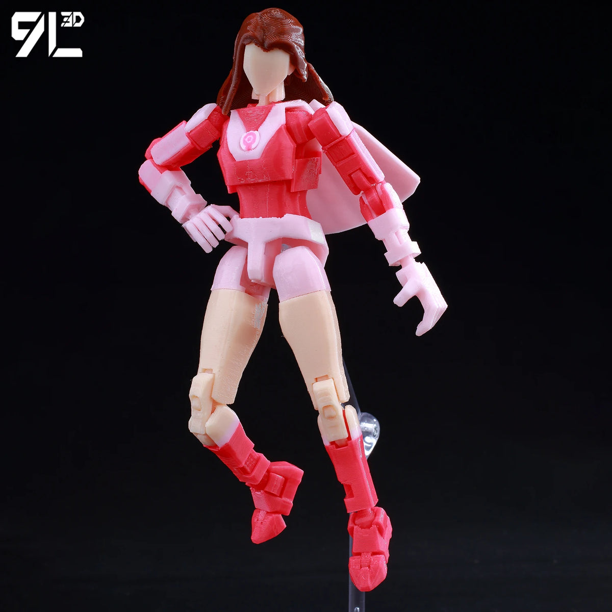 Articulated Superhero Action Figure, 3D Printed PETG Collectible with 30+ Poseable Joints, Interchangeable Parts and Accessories for Display