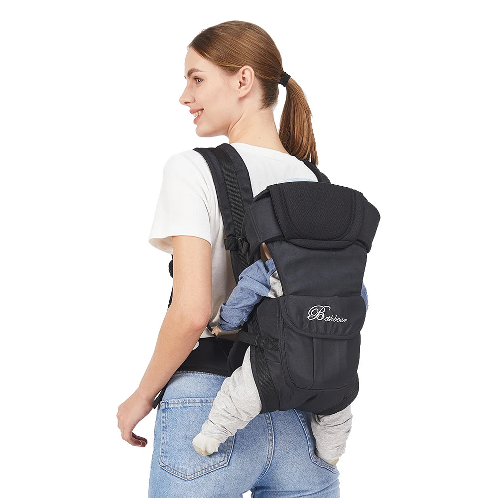 4-in-1 Baby Carrier with Adjustable Shoulder Straps and Buckle Fastenings, Structured Babywearing Carrier in Four Colors for Family Outings