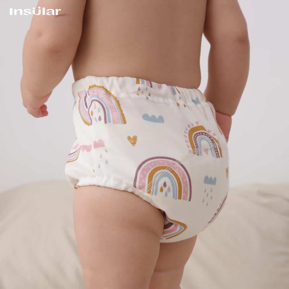 6-Layer Cotton Training Pants, 3-Pack Reusable Toddler Potty Underwear with Elastic Waist and Printed Designs in 90 cm and 100 cm Size Options