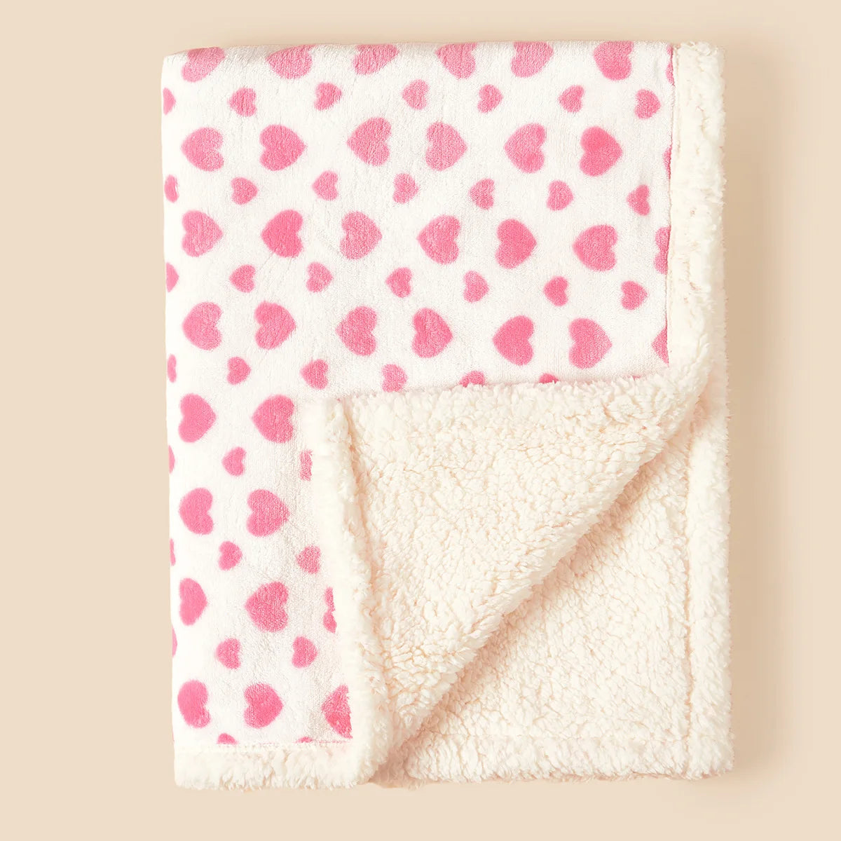 Plush Baby Blanket with Teddy Bear Print and Fleece-Style Reverse, Cozy Winter Wrap for Supervised Cuddles and Baby Shower Gifts
