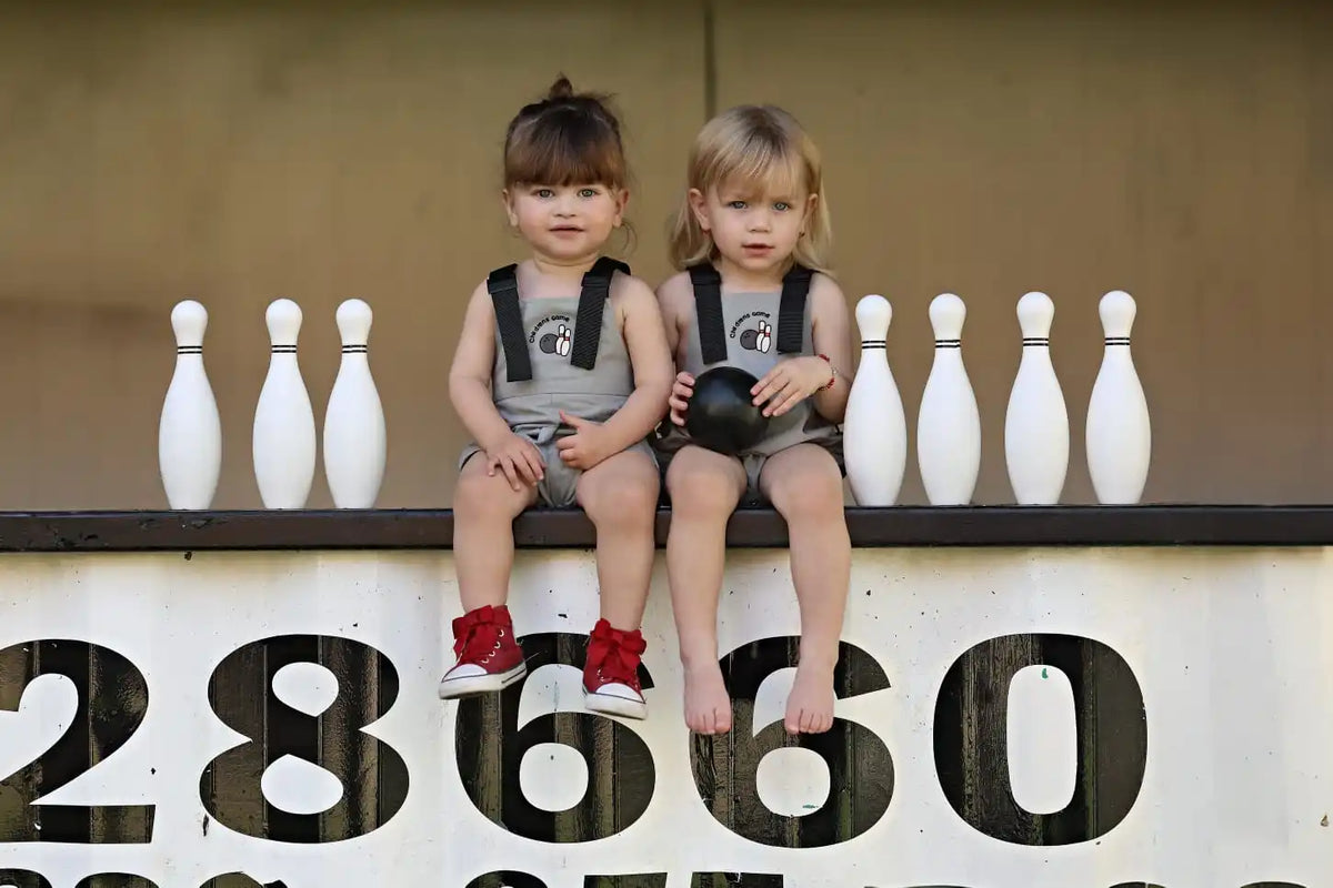 Grey Denim Matching Kids Outfits with Black Tees and Polo Tops, Strap Jumpers, Skirts, Shorts and Baby Romper Options for Family Photos