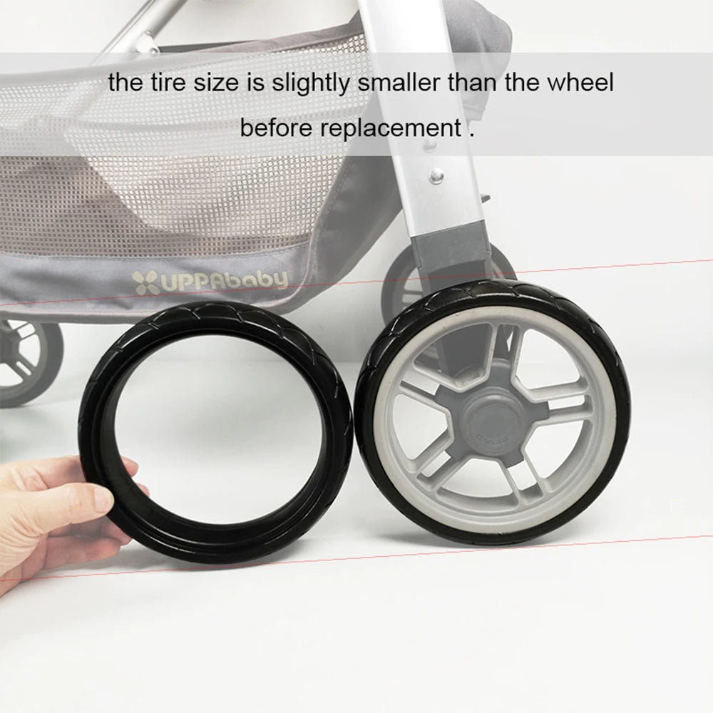 UPPAbaby Cruz Replacement Tire Covers for V1 and V2 Strollers, PU Tubeless Front or Rear Tire Rings for Model-Matched Wheel Repair and Maintenance