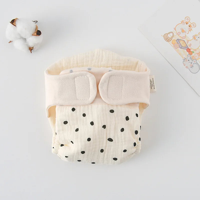 Baby Wrap Cloth Diaper with Adjustable Waist Tabs, Reusable Cotton Nappy in Animal and Rainbow Prints, Single-Piece Infant Changing Essential